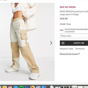 ASOS DESIGN patchwork utility cargo pants in beige US 4